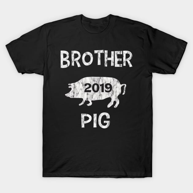 Brother 2019 Chinese New Year of the Pig Distressed Design T-Shirt by familycuteycom